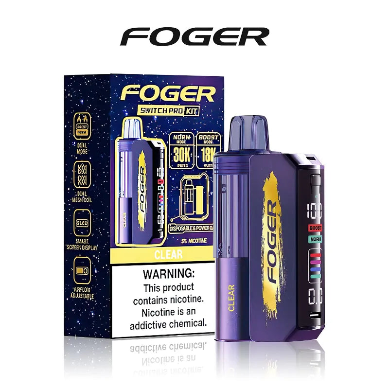 FOGER SWITCH PRO 30,000 PUFFS DISPOSABLE VAPE KIT BOX OF 5