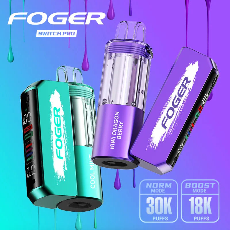 FOGER SWITCH PRO 30,000 PUFFS DISPOSABLE VAPE KIT BOX OF 5